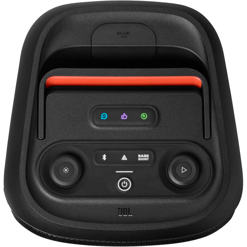 JBL Partybox Club 120, altavoz portátil para fiestas, asa plegable ergonómica, sonido JBL Pro, luces, 12 horas de batería, resistente a salpicaduras IPX4, color negro