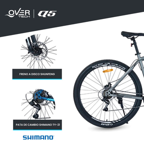 Bicicleta de Montaña Overtech R29 Q5 21v Freno de disco Shimano 12x