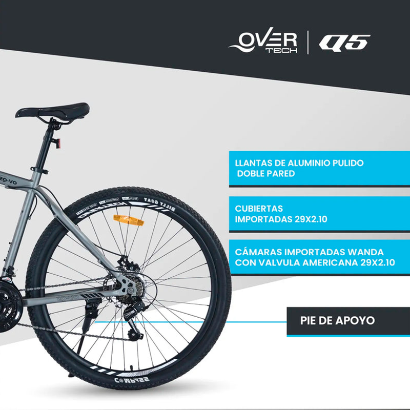 Bicicleta de Montaña Overtech R29 Q5 21v Freno de disco Shimano 12x