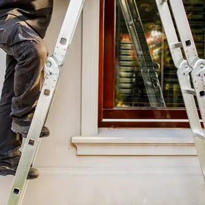 Escalera de Aluminio 4x4 Articulada 16 Escalones Garden Life TE1700 Multipropósito