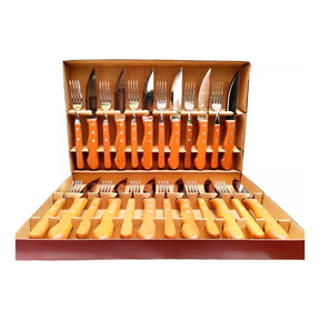 Juego De Cubiertos Churrasco Tramontina Jumbo 24 Piezas Color Marrón