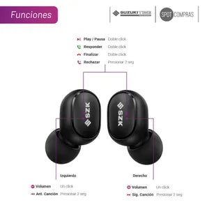 Auriculares Suzuki TWS Negro