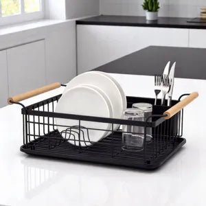 Escurre Platos Cocina Acero Pintado Hogar Actual Negro