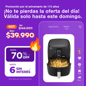 Freidora De Aire Atma Fr60mabp 1300 W 6.5 L Con Temporizador