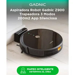 Aspiradora Robot Gadnic Z900 Trapeadora 3 Modos 200m2 App Silenciosa 0.6 Lts