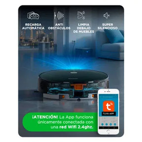 Aspiradora Robot Gadnic Z900 Trapeadora 3 Modos 200m2 App Silenciosa 0.6 Lts