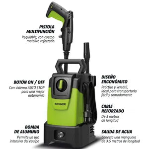 Hidrolavadora Kroner 1400w 105 Bar AutoStop + Accesorios de Regalo
