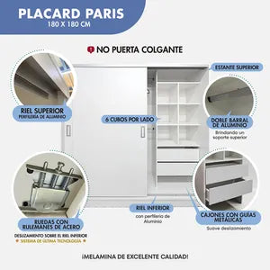 Placard 180x180 cm cubos Diseños Modernos Blanco