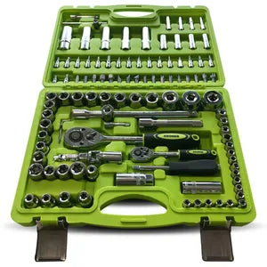 Set Juego de Tubos Llaves y Puntas 108 Piezas Kroner Cromo Vanadio Profesional