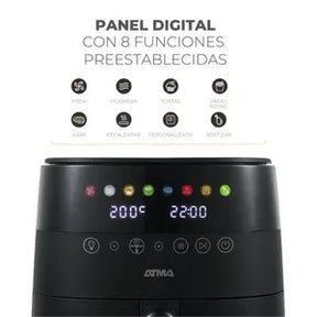 Freidora de Aire ATMA con Visor FR246ABP 6Lts Negro