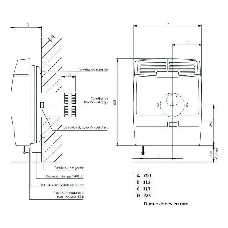 Caloventor Liliana Split Con Turbina Confortempo Blanco