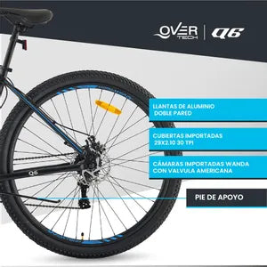 Bicicleta Mountain Bike Overtech Q6 R29 Talle L