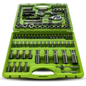 Set Juego de Tubos Llaves y Puntas 108 Piezas Kroner Cromo Vanadio Profesional