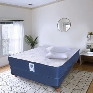 Colchón de Espuma y Sommier Spring Air 2 Plazas 140x190cm + Almohadas