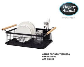 Escurre Platos Cocina Acero Pintado Hogar Actual Negro